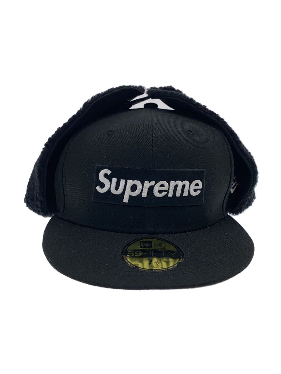 【中古】Supreme◆21AW/Earflap box logo Cap/7 1/2/BLK/メンズ//【服飾雑貨他】