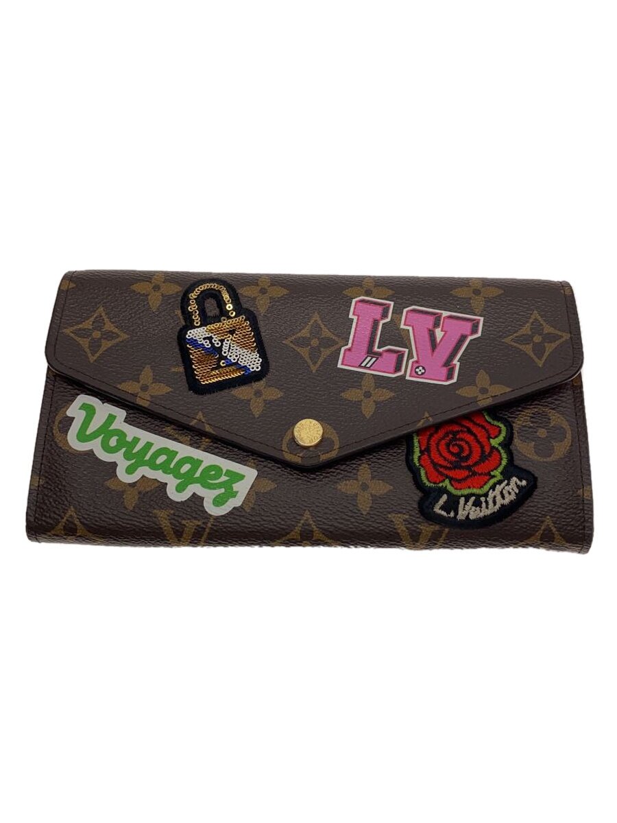 【中古】LOUIS VUITTON◆ポルト・フォイユ・サラ_モノグラム・キャンバス_パッチーズ_BRW/PVC/BRW/レディース【服飾雑貨他】