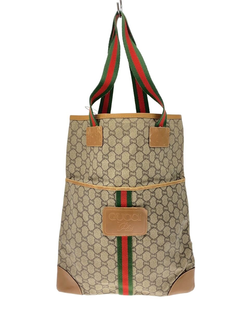 【中古】GUCCI PLUS◆シェリーライン/角擦れ/トートバッグ/PVC/BRW/総柄【バッグ】｜2ｎｄ STREET 店