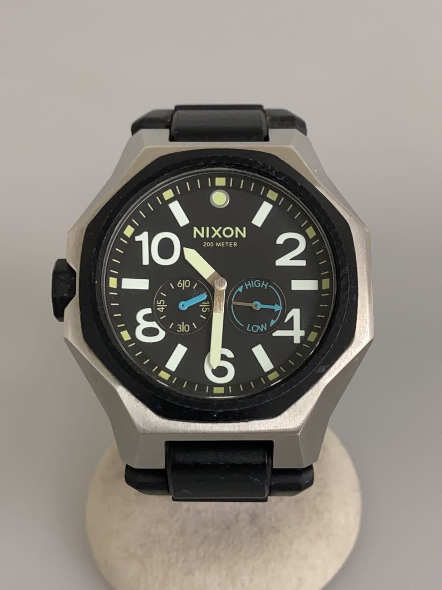 【中古】NIXON◆THE TANGENT/石英ウオッチ/アナログ/ステンレス鋼/黒いこと/SLV【服飾雑貨他】