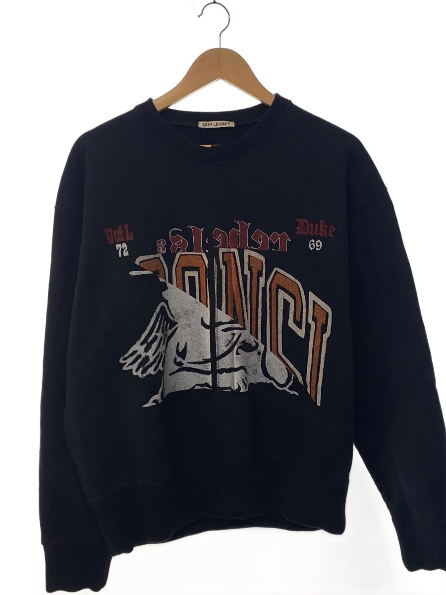 【中古】OUR LEGACY◆汗水/48/綿織物/BLK/SLASHED BASE SWEAT【メンズウェア】