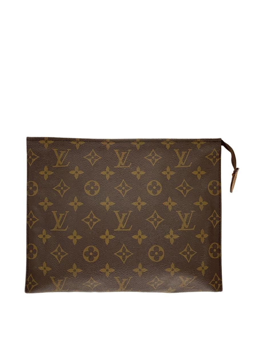 【中古】LOUIS VUITTON◆ポッシュ・トワレット26_モノグラム・帆布/PVC/BRW/総柄/M47542【御徒面子】