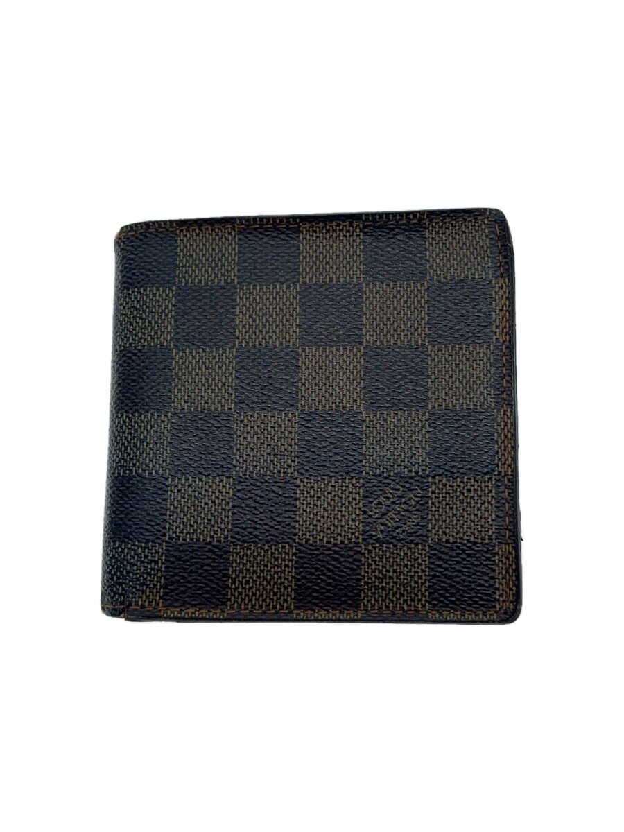 【中古】LOUIS VUITTON◆ポルト・ビエ・カルト・クレディ・モネ_ダミエ・エベヌ_BRW/PVC/BRW/レディース【服飾雑貨他】
