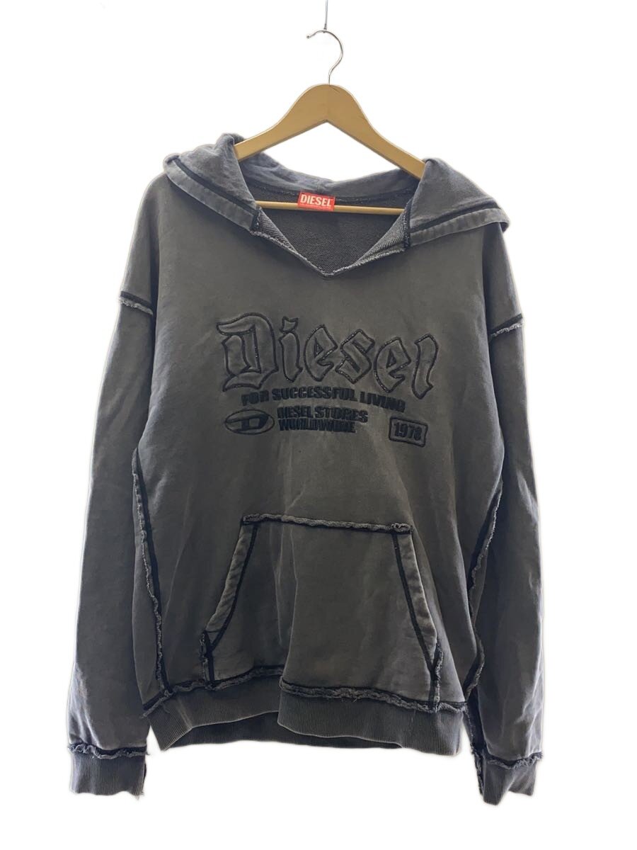 【中古】DIESEL◆パーカー/S/綿織物/BLK/無地【メンズウェア】