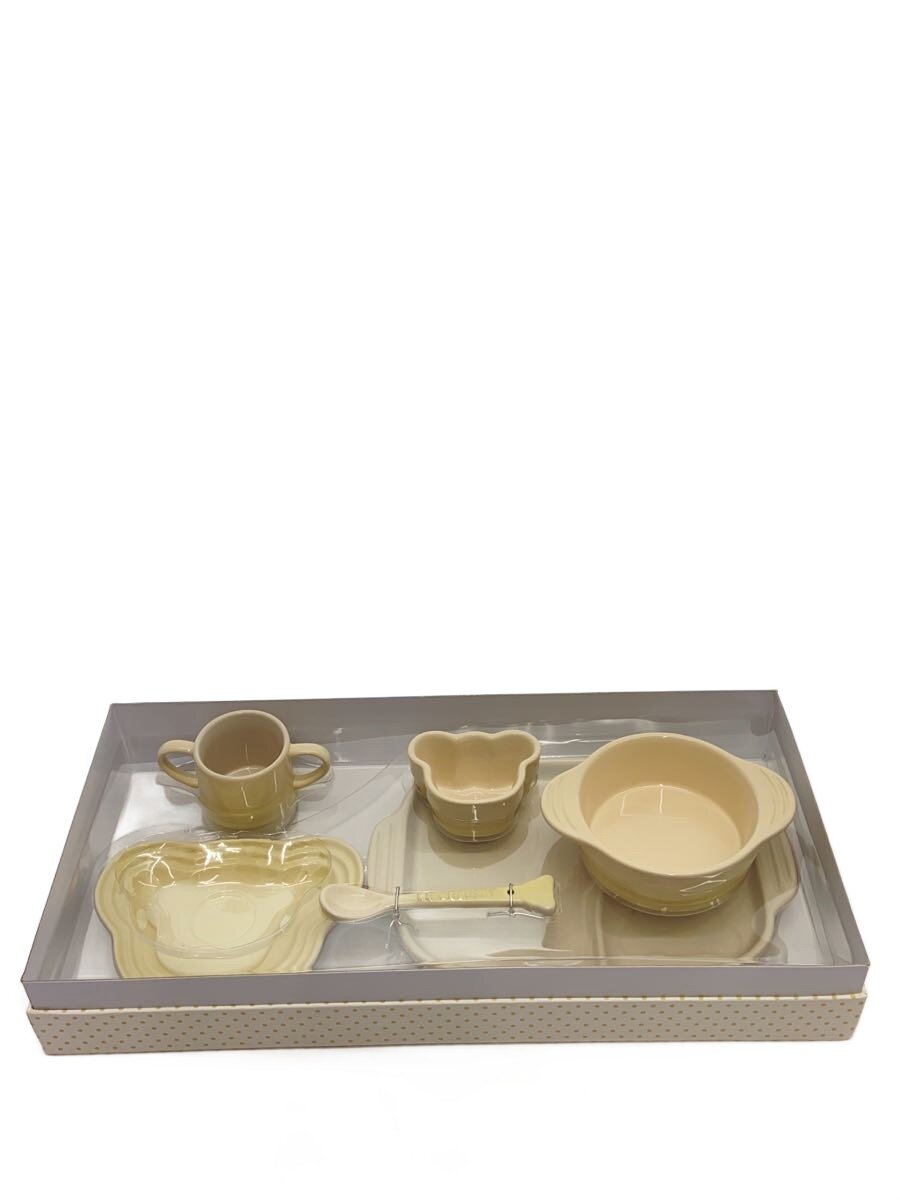 【中古】LE CREUSET◆ベビー テーブルウェア セット アイボリー/6点セット【キッチン用品】