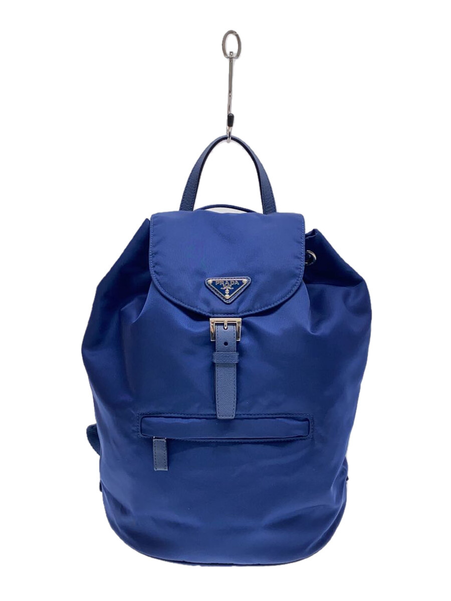【中古】PRADA◆３角形一皿/三角ロゴタイプ/うしろ側容器に並べる/背嚢/BLU/1BZ032//【御徒面子】