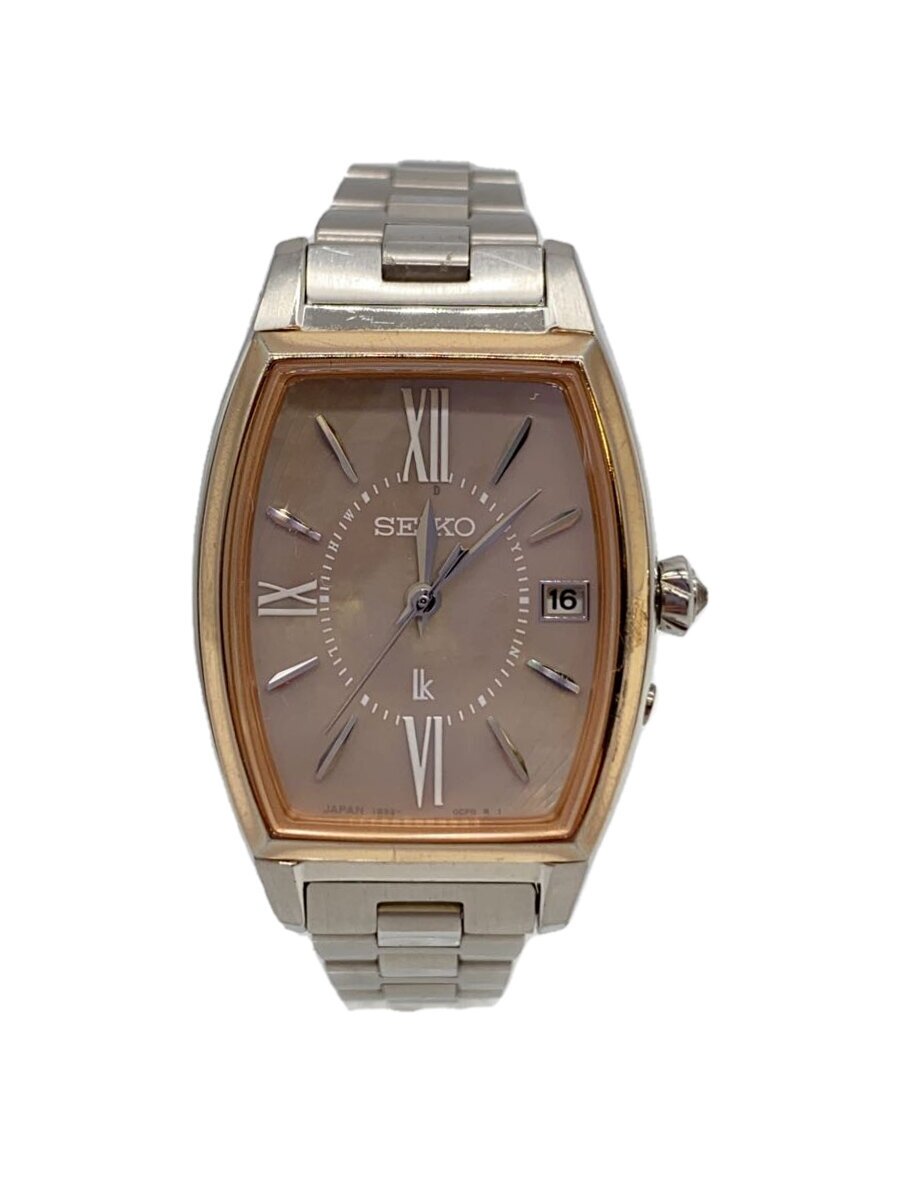 【中古】SEIKO◆ルキアグロウ/ソーラーウオッチ/アナログ/ステンレス鋼/WHT/1B32-0AX0【服飾雑貨他】