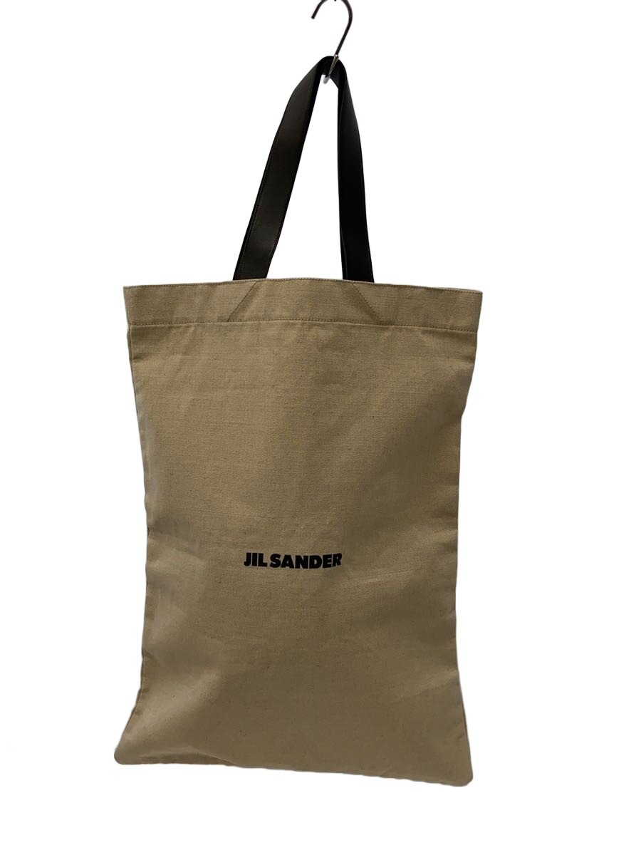【中古】JIL SANDER◆トートバッグ/帆布/BEG/フラットショッパー【御徒面子】