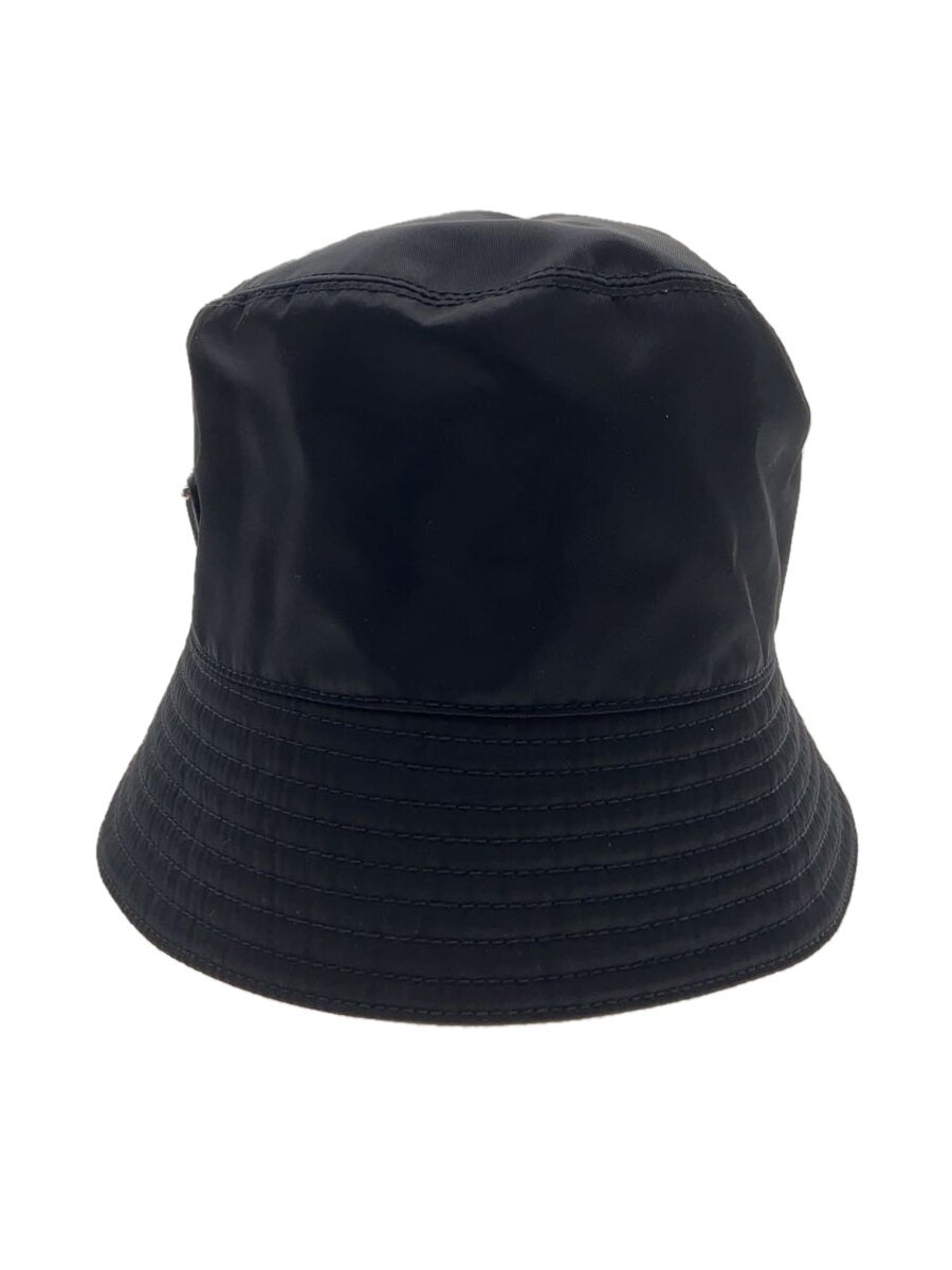 【中古】PRADA◆井戸釣瓶かぶり笠/S/ポリエステル/BLK/無地/レディース【服飾雑貨他】