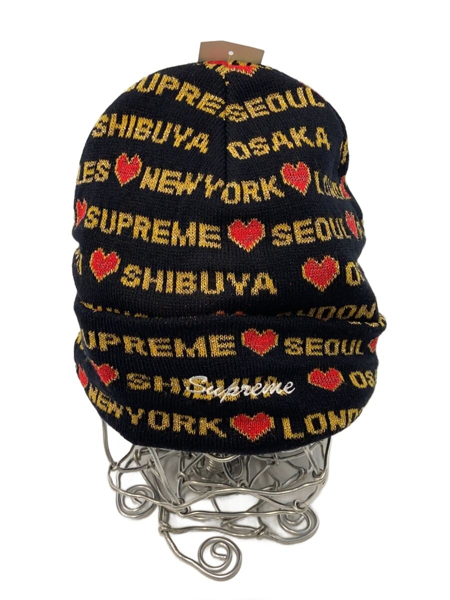 【中古】Supreme◆ニットキャップ/--/アクリル/BLK/総柄/メンズ/HEARTS BEANIE/24AW【服飾雑貨他】｜2ｎｄ STREET 店