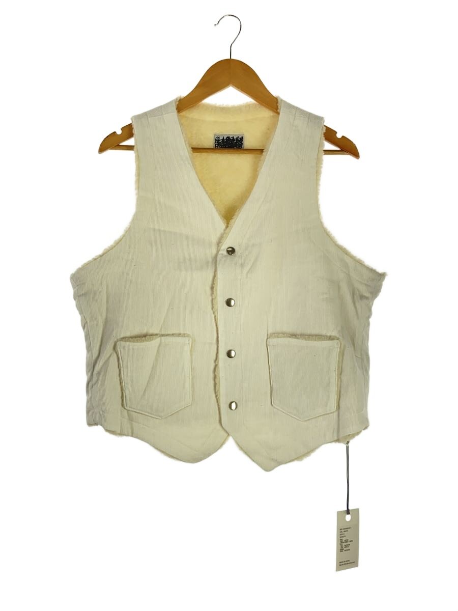 【中古】CLASS◆LONG SLAB CORDUROY VEST/3/綿織物/WHT/無地/CCEA08UNI A【メンズウェア】
