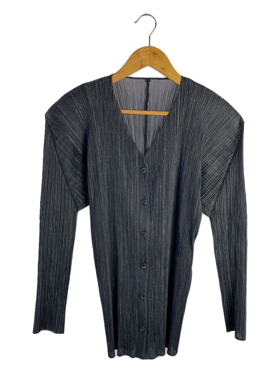 【中古】PLEATS PLEASE ISSEY MIYAKE◆ジレー(薄っぺら)/3/ポリエステル/BLK【レディース御召しもの】