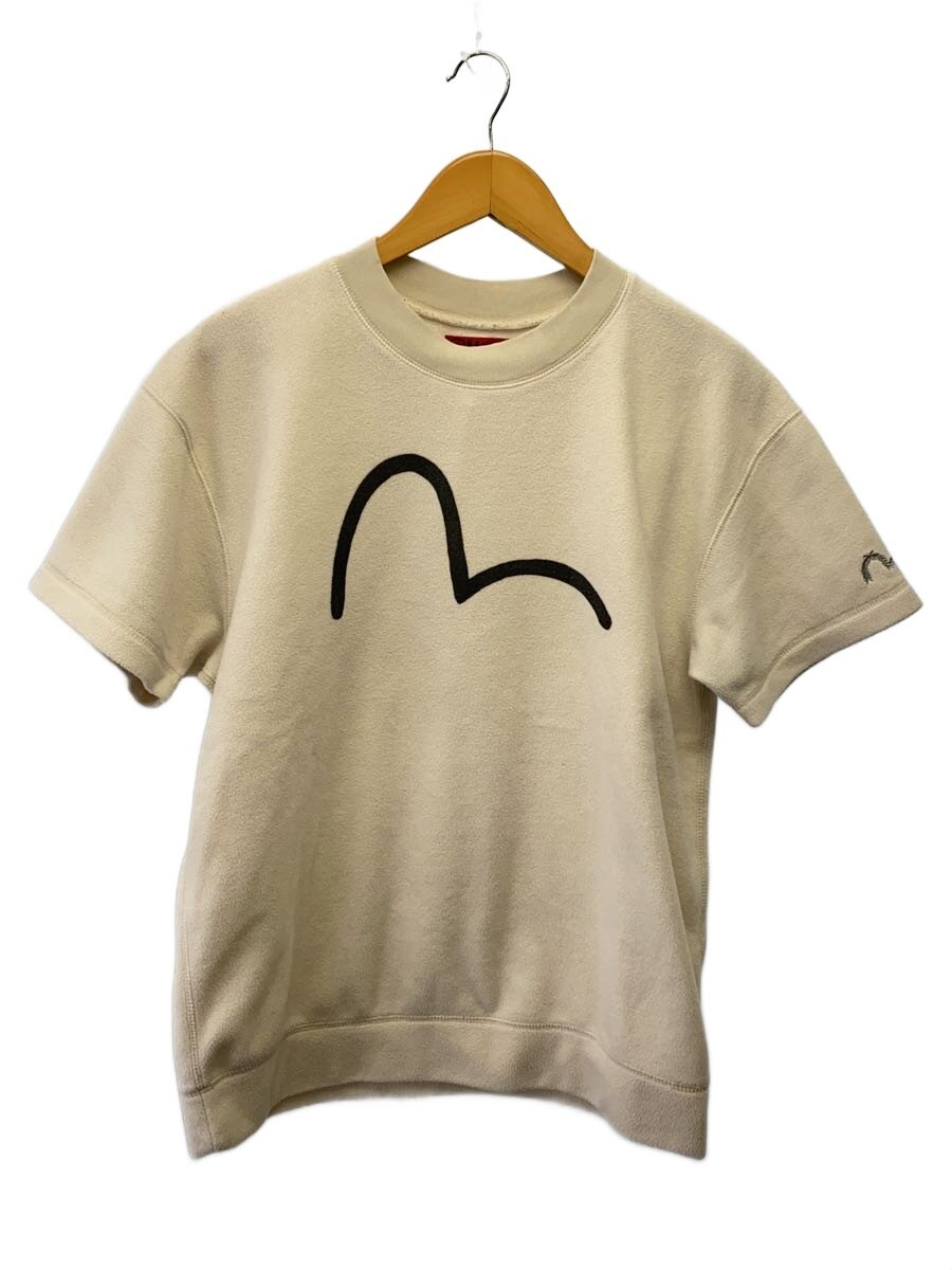 【中古】EVISU◆YAMANE/フリースプルオーバー/向こう正面鴎/プルオーバー/40/ポリエステル/WHT【メンズウェア】