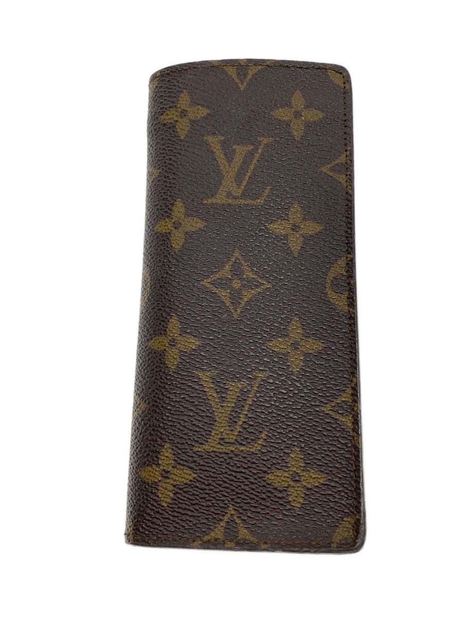 【中古】LOUIS VUITTON◆エテュイ・リュネット・サーンプル_モノグラム・帆布/なめし革/BRW/総柄/メンズ【服飾雑貨他】