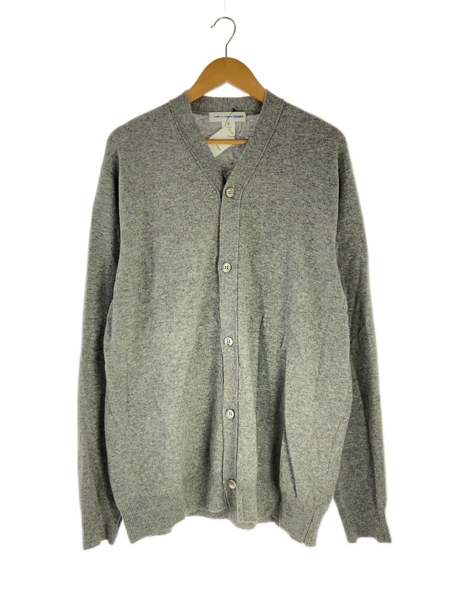 【中古】COMME des GARCONS SHIRT◆12ゲージウールカーディガン(朦々たる)/M/羊毛/GRY/FN-N008【メンズウェア】