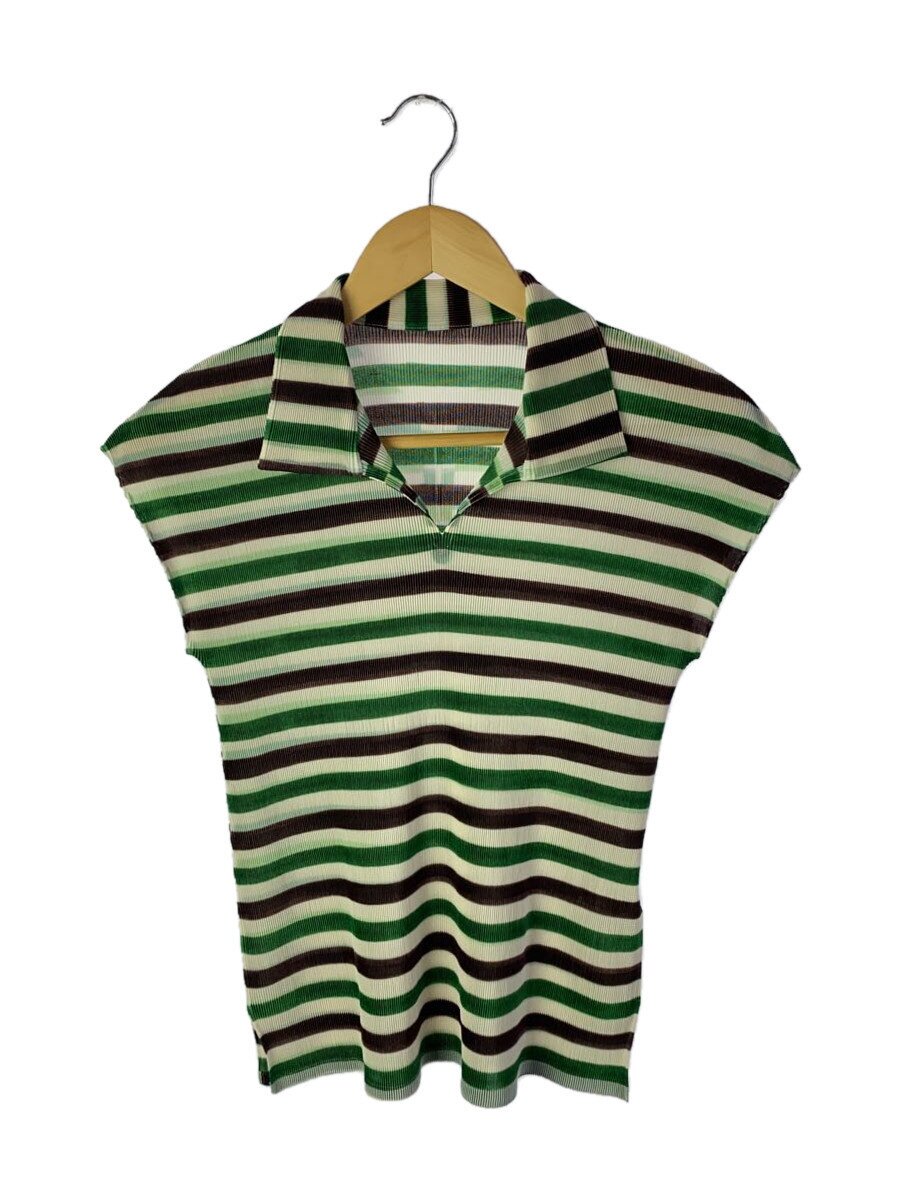 【中古】PLEATS PLEASE ISSEY MIYAKE◆トップス/3/ポリエステル/GRN/間借り人/PP11FK342【レディース御召しもの】