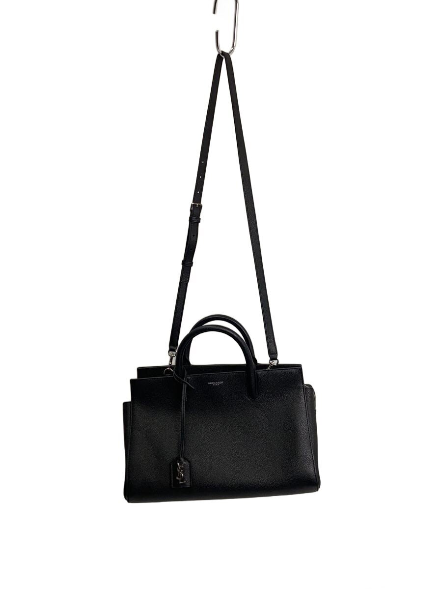 【中古】SAINT LAURENT◆トートバッグ/なめし革/BLK/400413//【御徒面子】