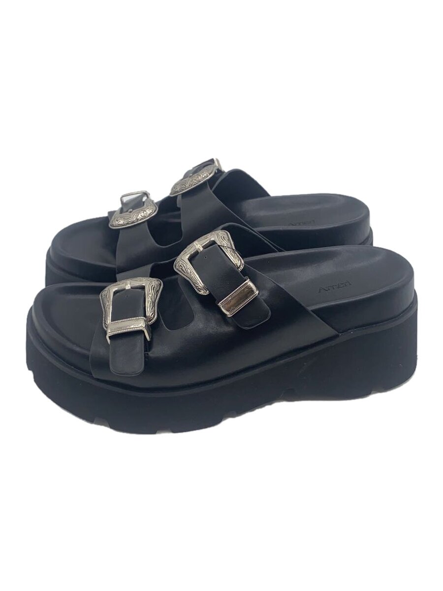 【中古】AMERI◆MEDI WESTERN BUCKLE SANDALS/ウエスタン/バックル/サンダル/M/ブラック【シューズ】|2nd STREET 店