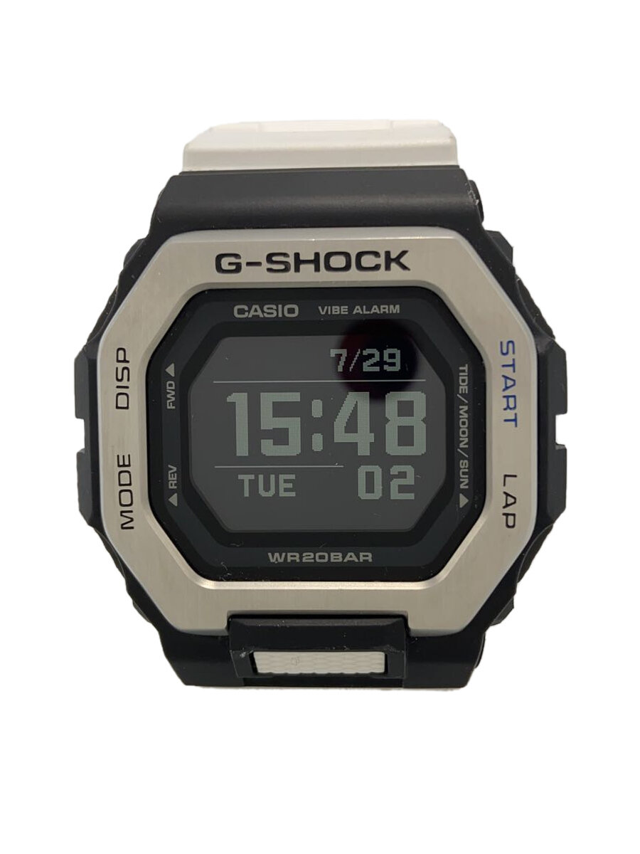 【中古】CASIO◆石英ウオッチ_G-SHOCK/デジタル/天然ゴム/BLK/WHT//【服飾雑貨他】