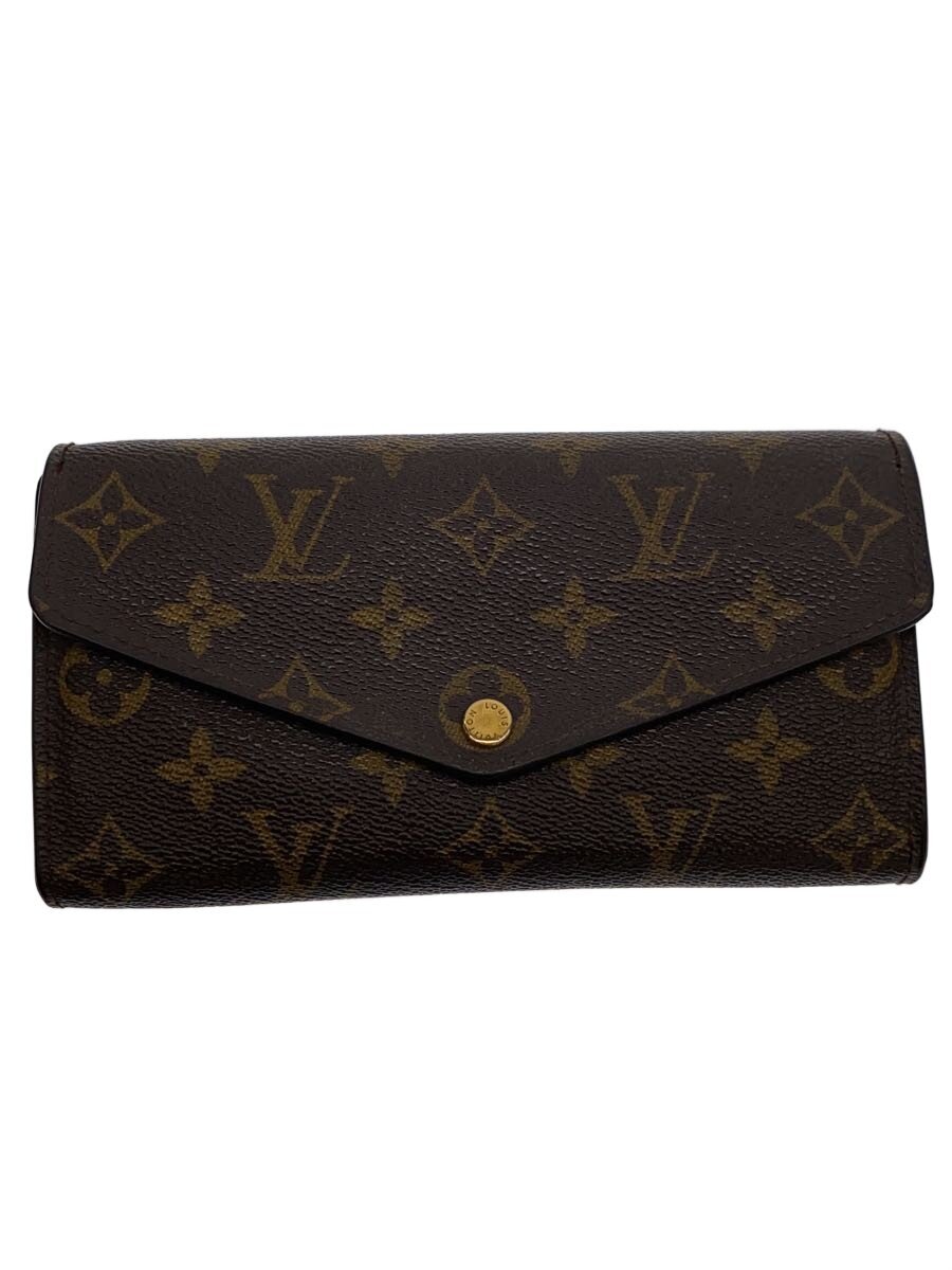 【中古】LOUIS VUITTON◆2)ポルト・フォイユ・サラ_モノグラム・帆布/PVC/BRW/レディース【服飾雑貨他】