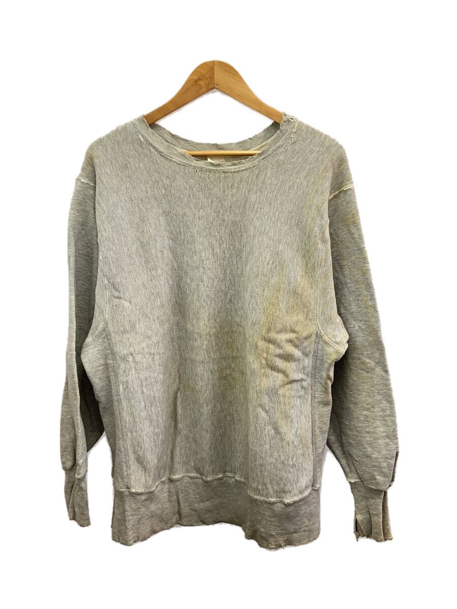 【中古】Champion◆単色引き舟後期/REVERSE WEAVE/目皆無/汗水/L/綿織物/GRY/無地【メンズウェア】