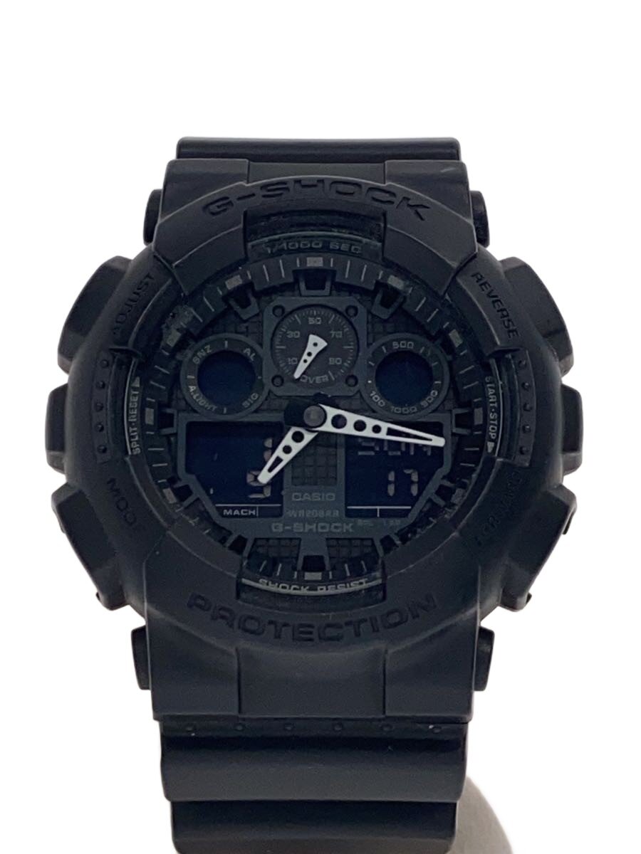 【中古】CASIO◆石英ウオッチ/デジアナ/天然ゴム/BLK/BLK/GA-100//【服飾雑貨他】