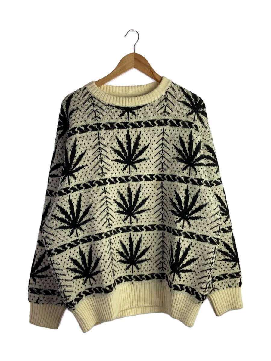 【中古】WACKO MARIA◆ニット・セーター(厚手)/L/ウール/WHT/総柄【メンズウェア】|2nd STREET 店