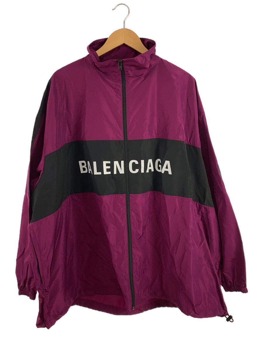 【中古】BALENCIAGA◆引き舟付/18AW/Tracksuit Poplin Jacke/38/PUP×BLK/528638//【メンズウェア】