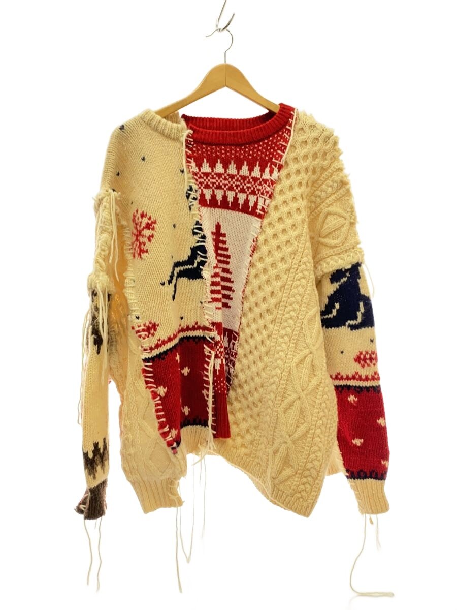 【中古】discovered◆Nordic Collage Sweater/リメイクニットセーター/レッド/ノルディック柄/再構築//【メンズウェア】|2nd STREET 店