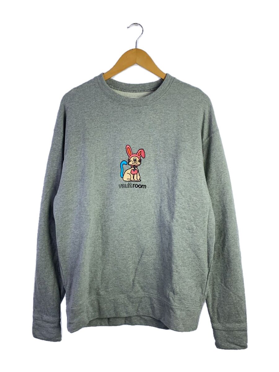 【中古】vaultroom◆KEY CAT RABBIT COS CREWNECK/流汗/M/綿織物/GRY【メンズウェア】