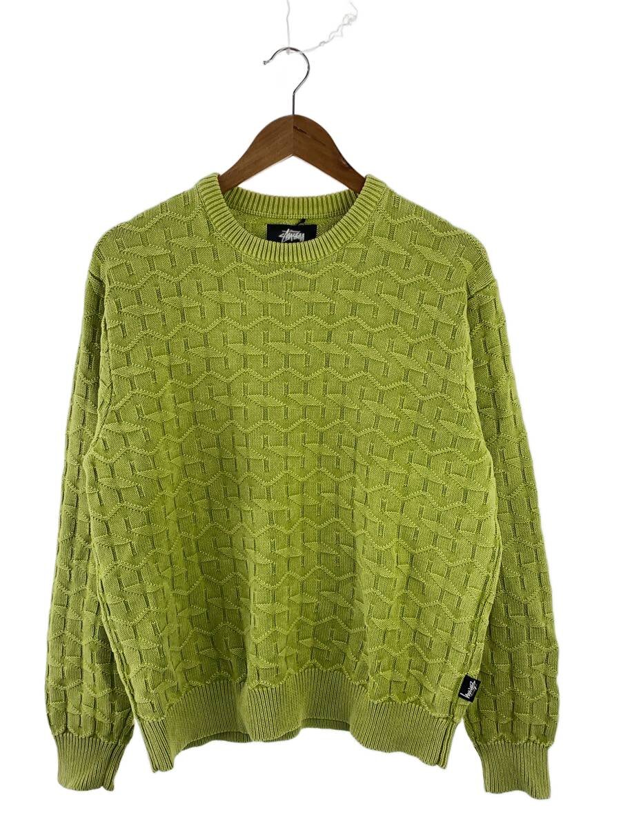 【中古】STUSSY◆ニット・セーター(厚手)/M/コットン/GRN/総柄/117147【メンズウェア】|2nd STREET 店