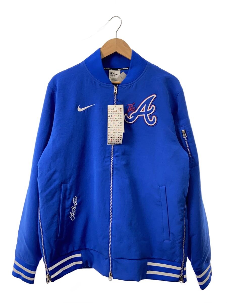 【中古】NIKE◆スポーツウェアー/フルジップボンバージャケット/ブレーブス/ベイスボール/L/BLU/015D-03AX【運動競技】