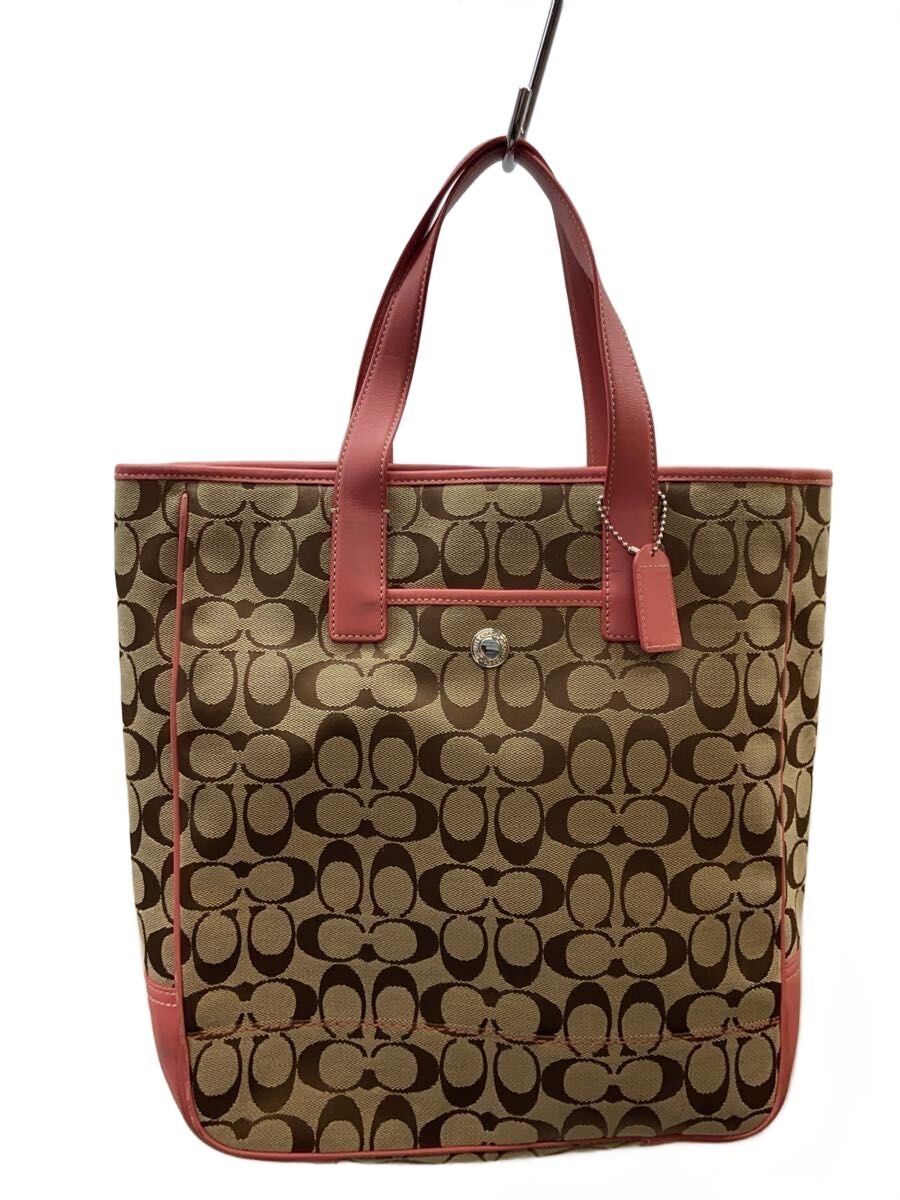 【中古】COACH◆トートバッグ_シグネチャー_ベージュ/キャンバス/BEG/総柄【バッグ】｜2ｎｄ STREET 店 8,932円