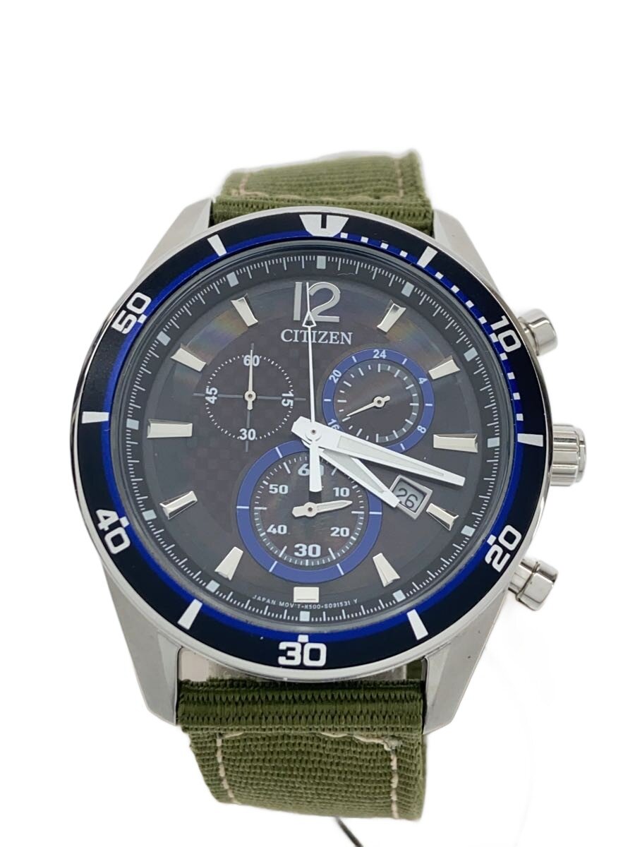 【中古】CITIZEN◆石英ウオッチ/アナログ/--/黒いこと/カーキ/H500-S061083【服飾雑貨他】