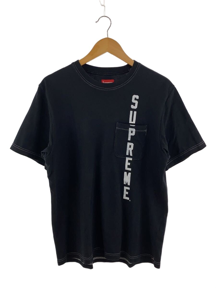 【中古】Supreme◆20ss/contrast stitch tee/プルオーバー/S/綿織物/BLK【メンズウェア】