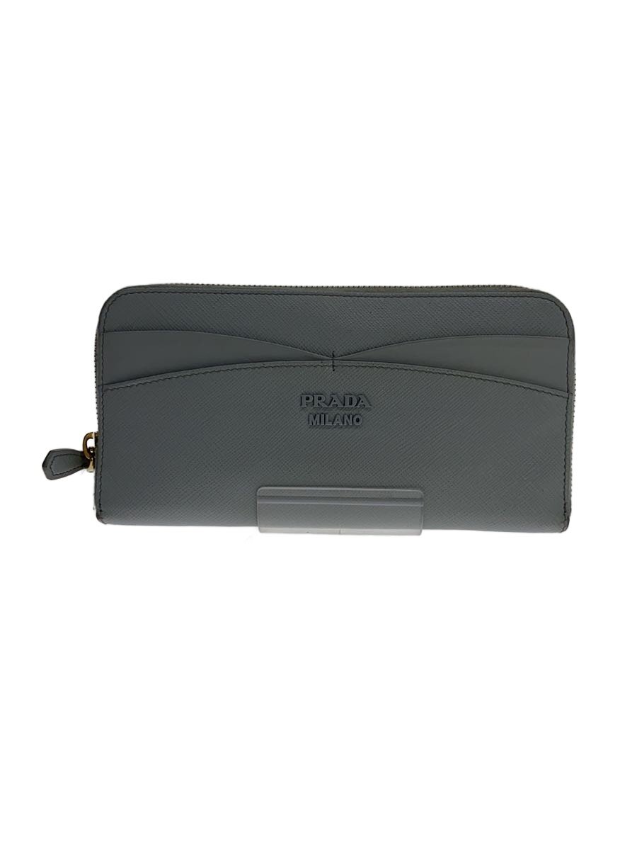 【中古】PRADA◆長紙入れ/--/BLU/無地/レディース/2DYH【服飾雑貨他】
