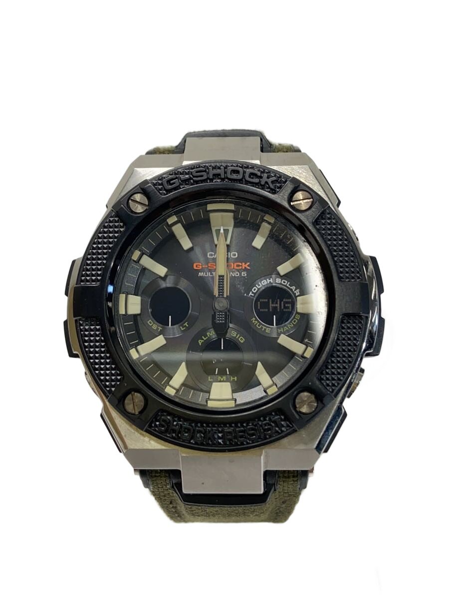 【中古】CASIO◆ソーラーウオッチ・G-SHOCK/デジアナ/BLK/KHK【服飾雑貨他】