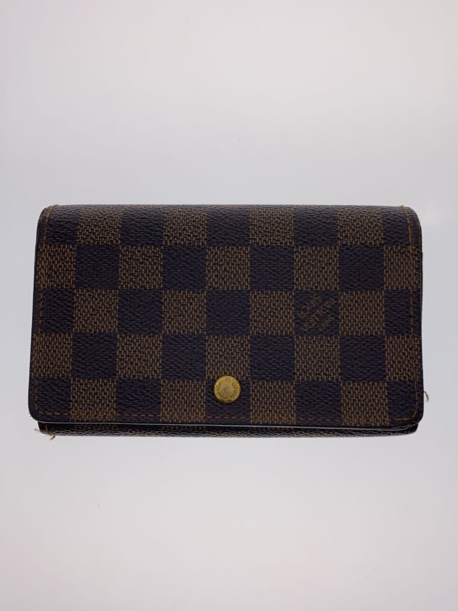 【中古】LOUIS VUITTON◆ポルト・モネ・ビエ・トレゾール_ダミエ・エベヌ_BRW/PVC/BRW/レディース【服飾雑貨他】｜2ｎｄ STREET 店