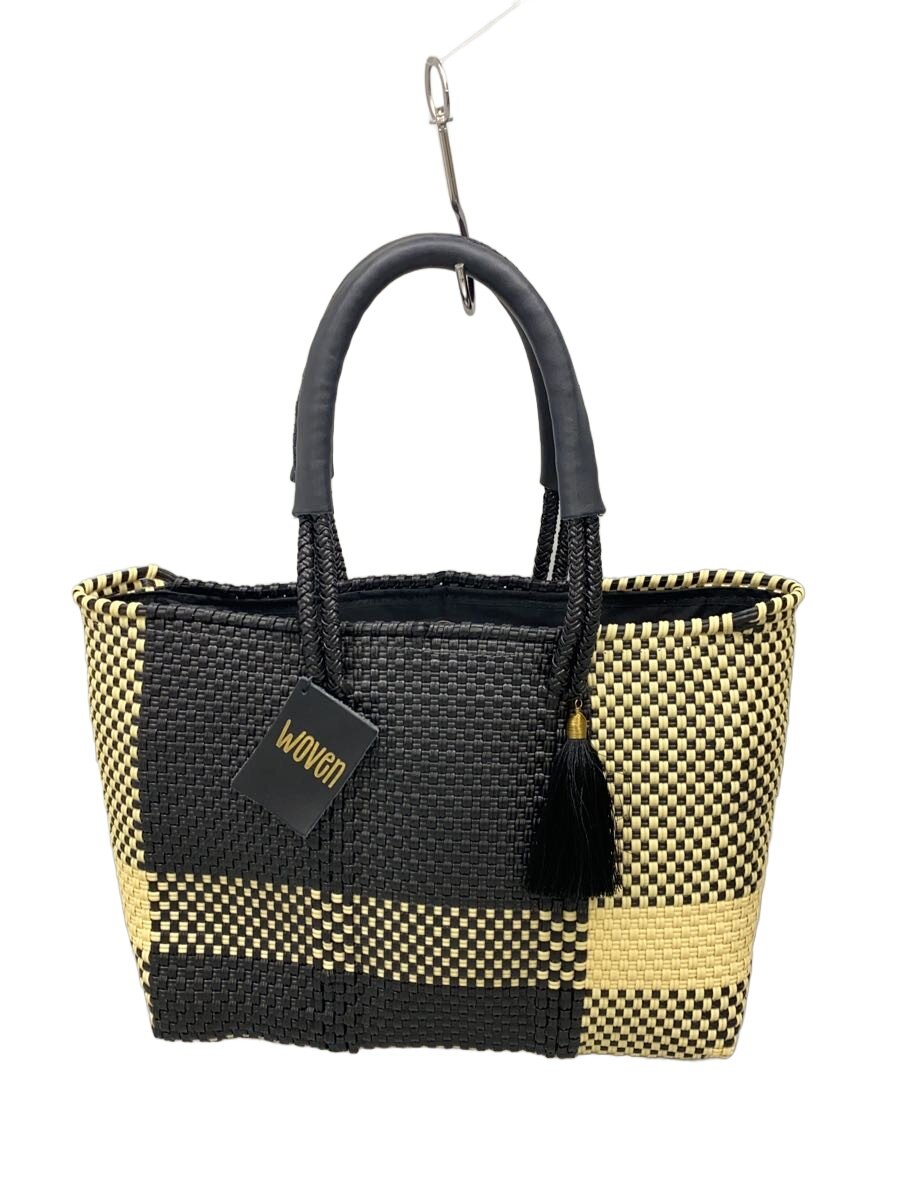 【中古】WOVEN/トートバッグ/--/BLK/総柄【御徒面子】