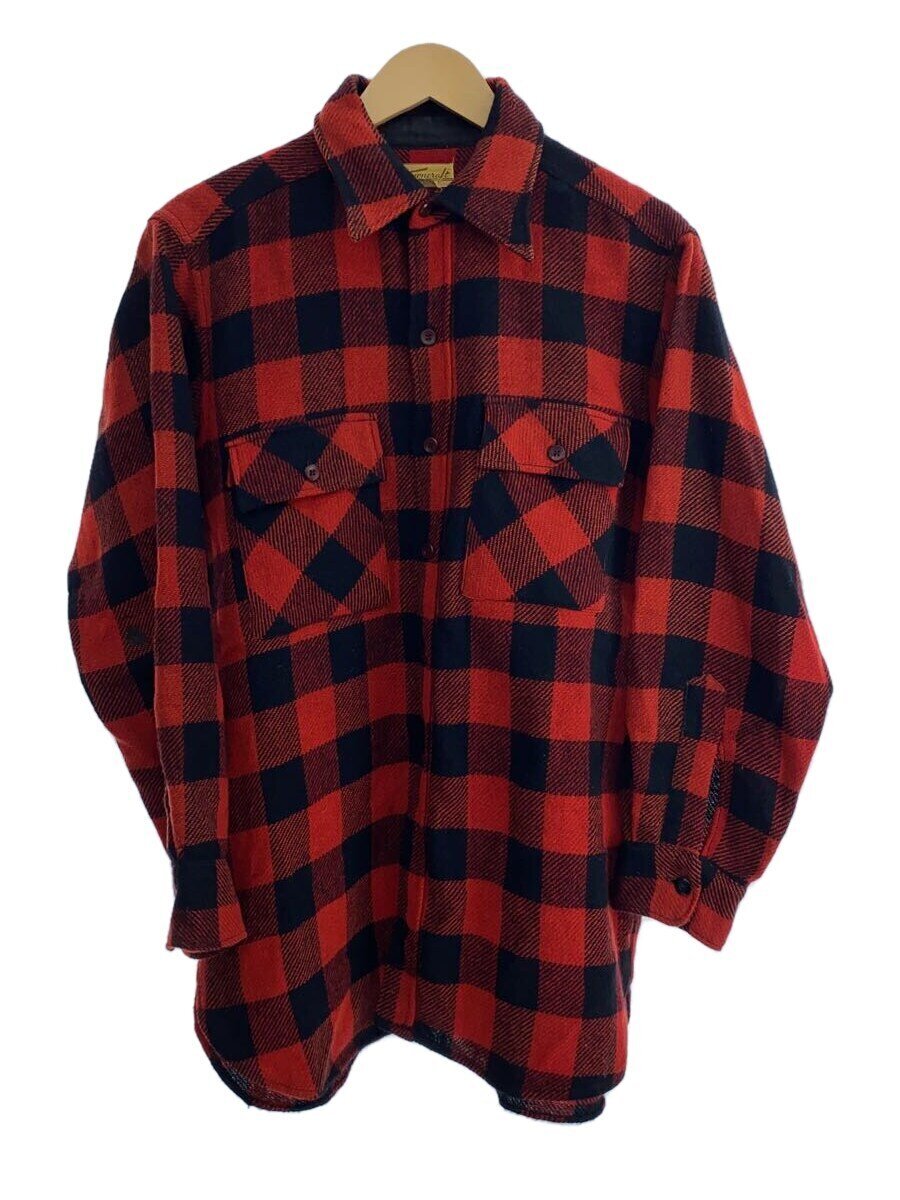 【中古】TOWN CRAFT◆40s/筆記体タグ/長袖ネルシャツ/15.5/ウール/RED/チェック【メンズウェア】｜2ｎｄ STREET 店