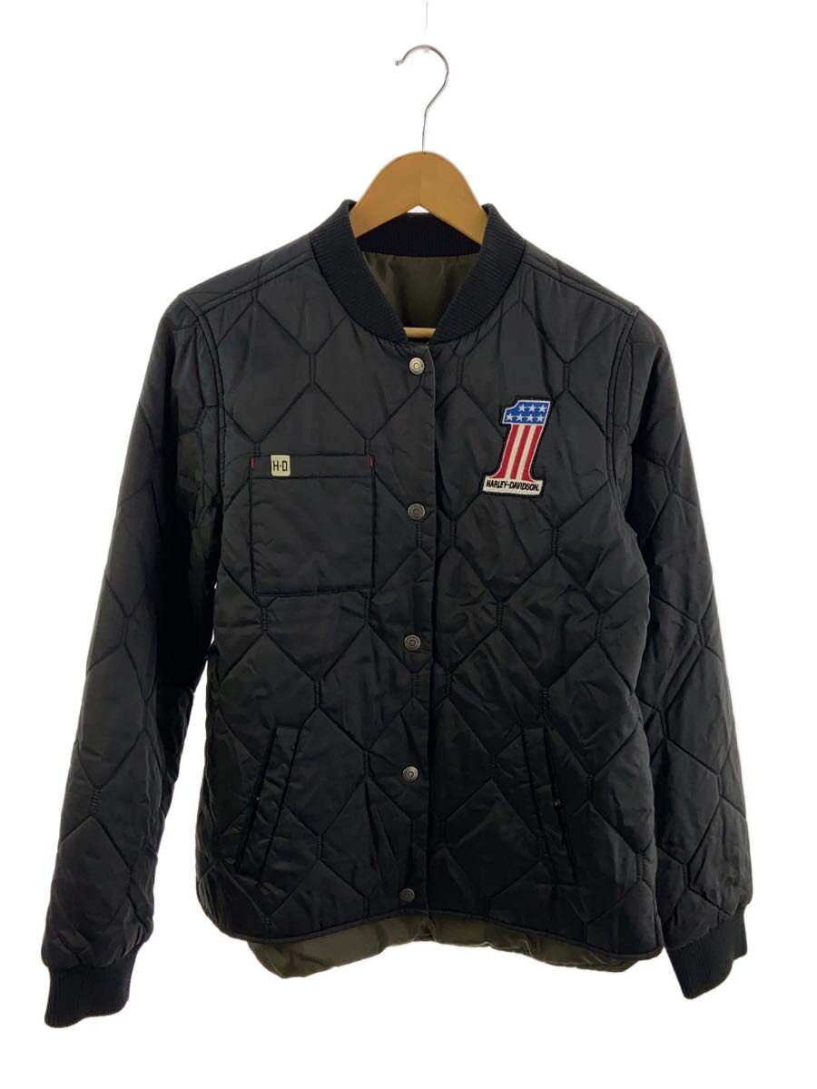 【中古】HARLEY DAVIDSON◆キルティング上衣/M/ナイロン/BLK【メンズウェア】