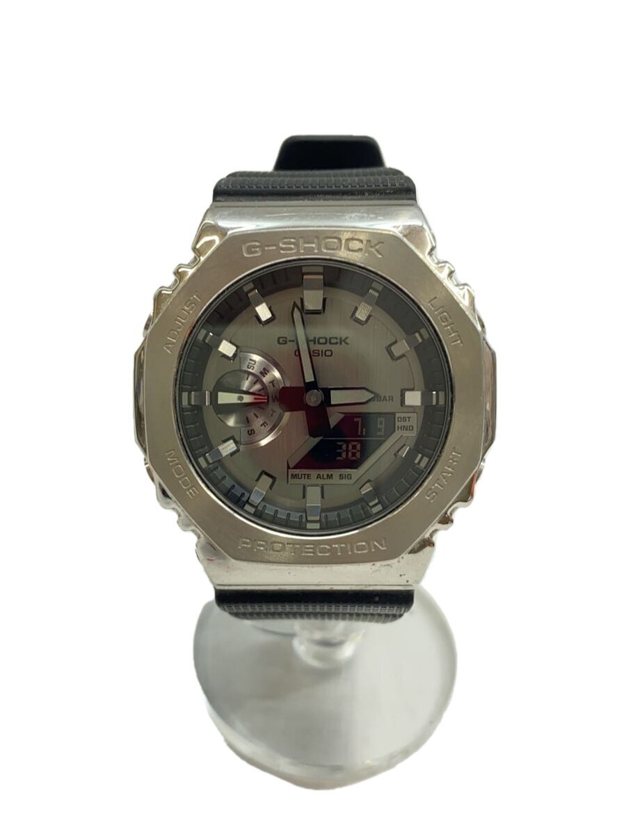 【中古】CASIO◆石英ウオッチ_G-SHOCK/デジアナ/天然ゴム/GRY/BLK【服飾雑貨他】