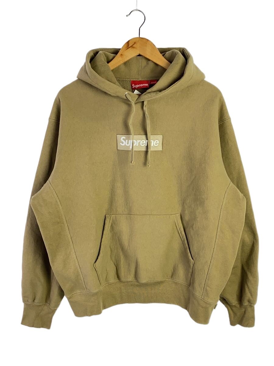 【中古】Supreme◆23FW/BOX LOGO HOODED SWEATSHIRT/パーカー/M/綿織物/BEG/無地【メンズウェア】
