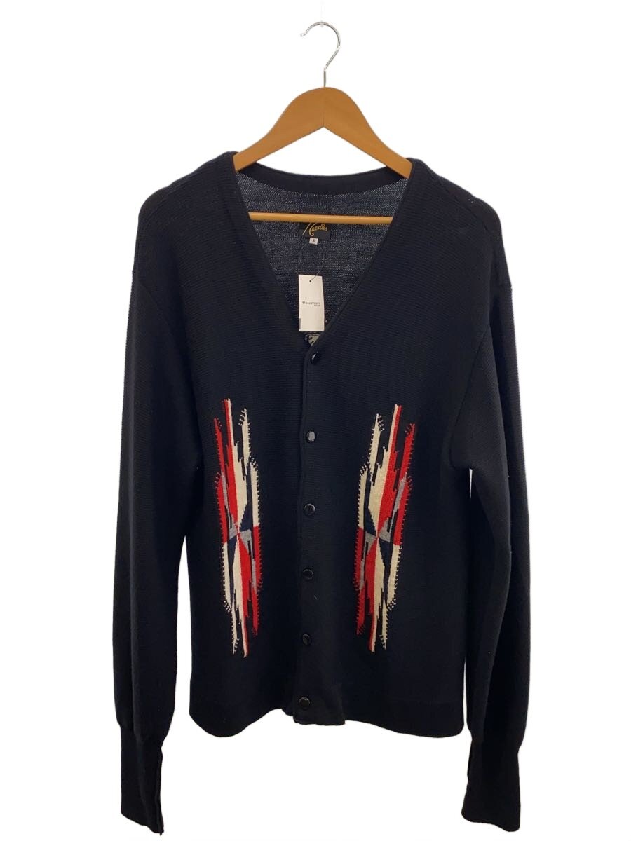 【中古】Needles◆24SS/V Neck Cardigan Chimayo/チマヨ柄/S/羊毛/BLK/OT268【メンズウェア】