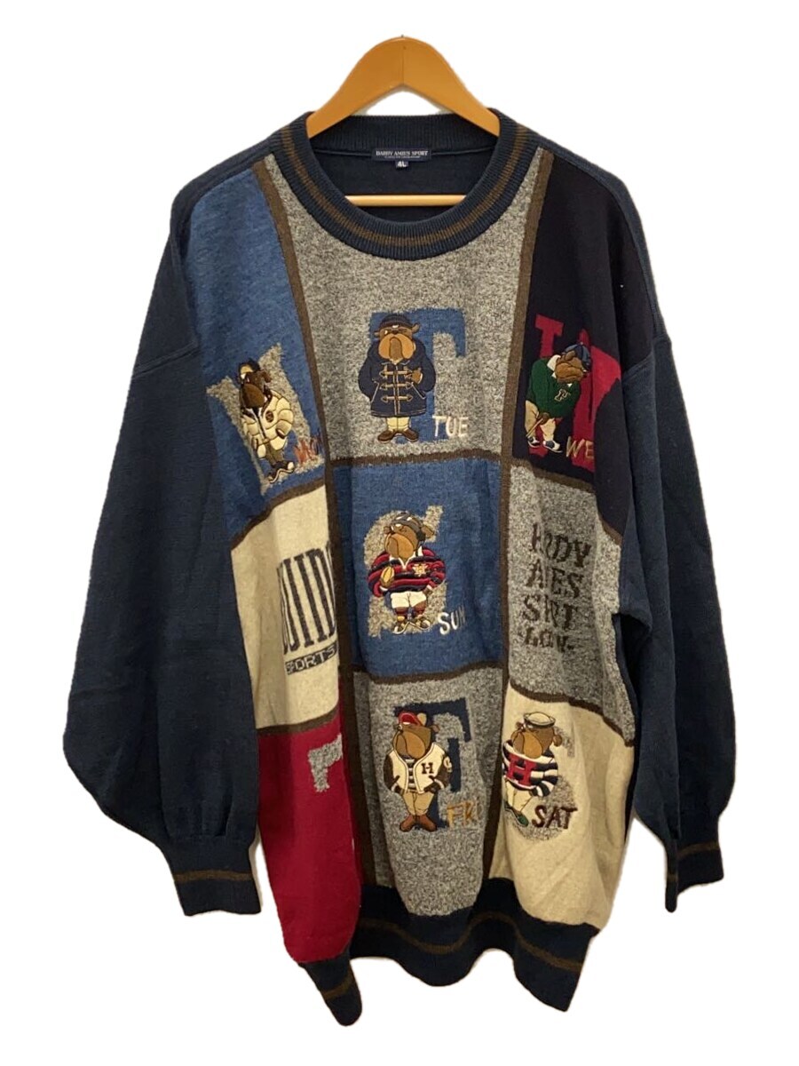ハーディエイミス　ニット　セーター　　総柄　コットン　ゆるだぼ　XL ハーディエイミス ニット セーター 総柄 コットン ゆるだぼ XL