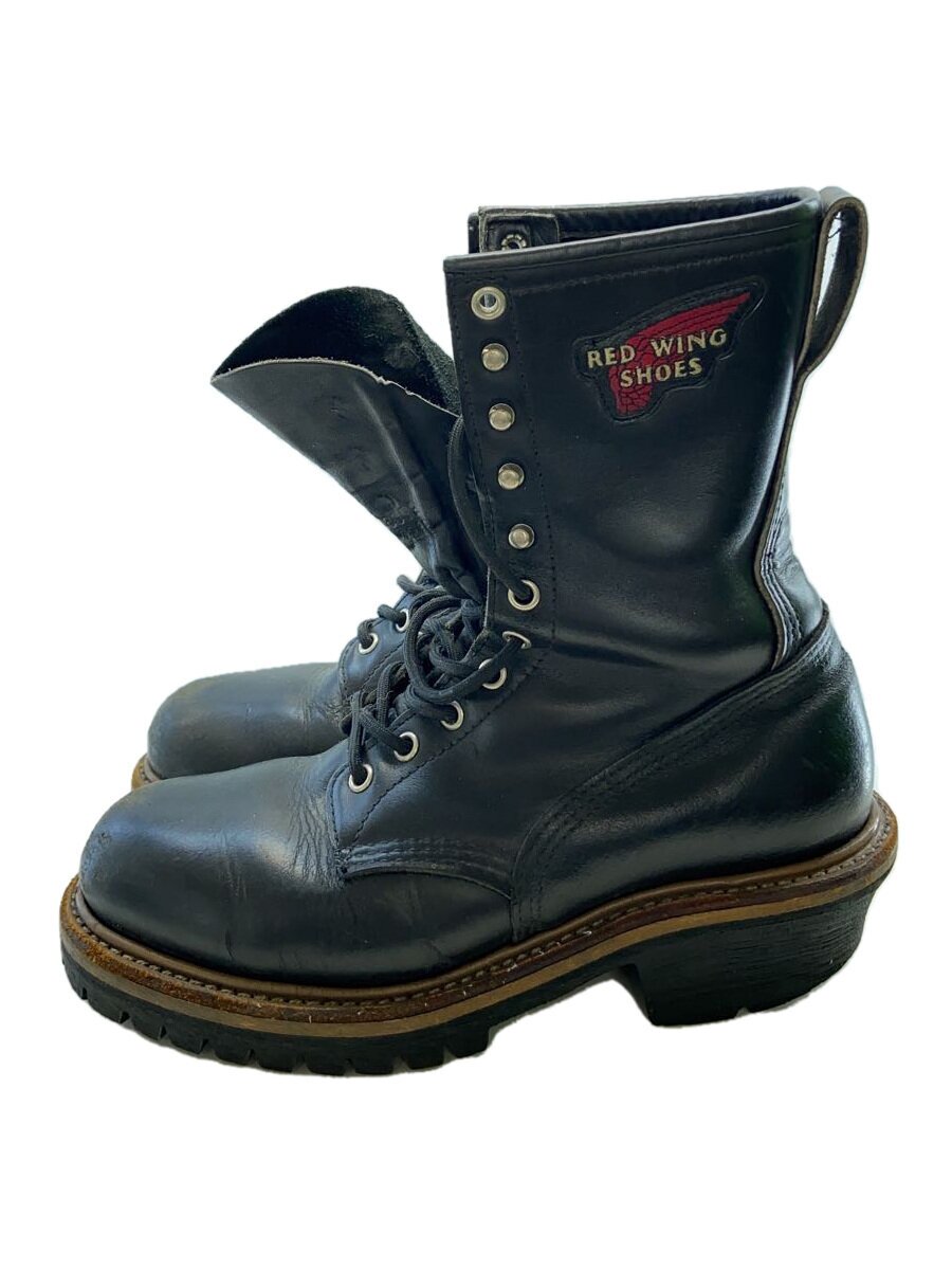 【中古】RED WING◆×Y’s for men/ロガーブーツ/レースアップブーツ/39/BLK/なめし革【シューズ】