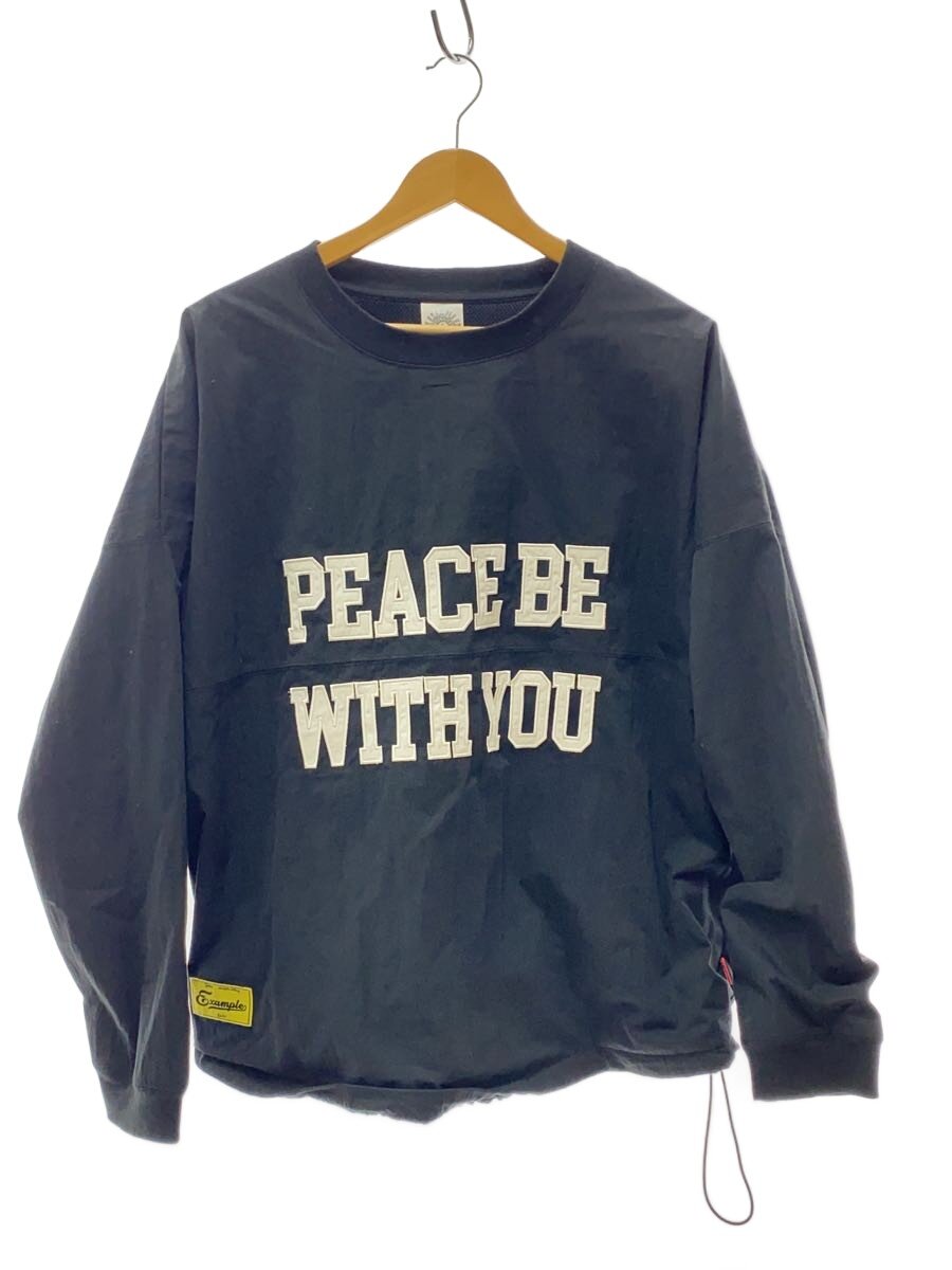 【中古】EXAMPLE◆PEACE NYLON BIG SILHOUETTE/流汗/L/ナイロン/黒いこと/無地【メンズウェア】