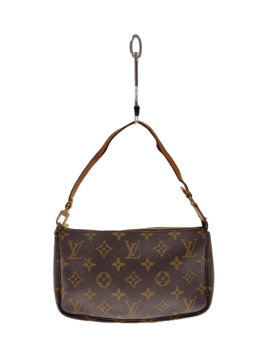 【中古】LOUIS VUITTON◆1)ポシェット・アクセソワール_モノグラム・帆布_BRW/PVC/BRW【御徒面子】
