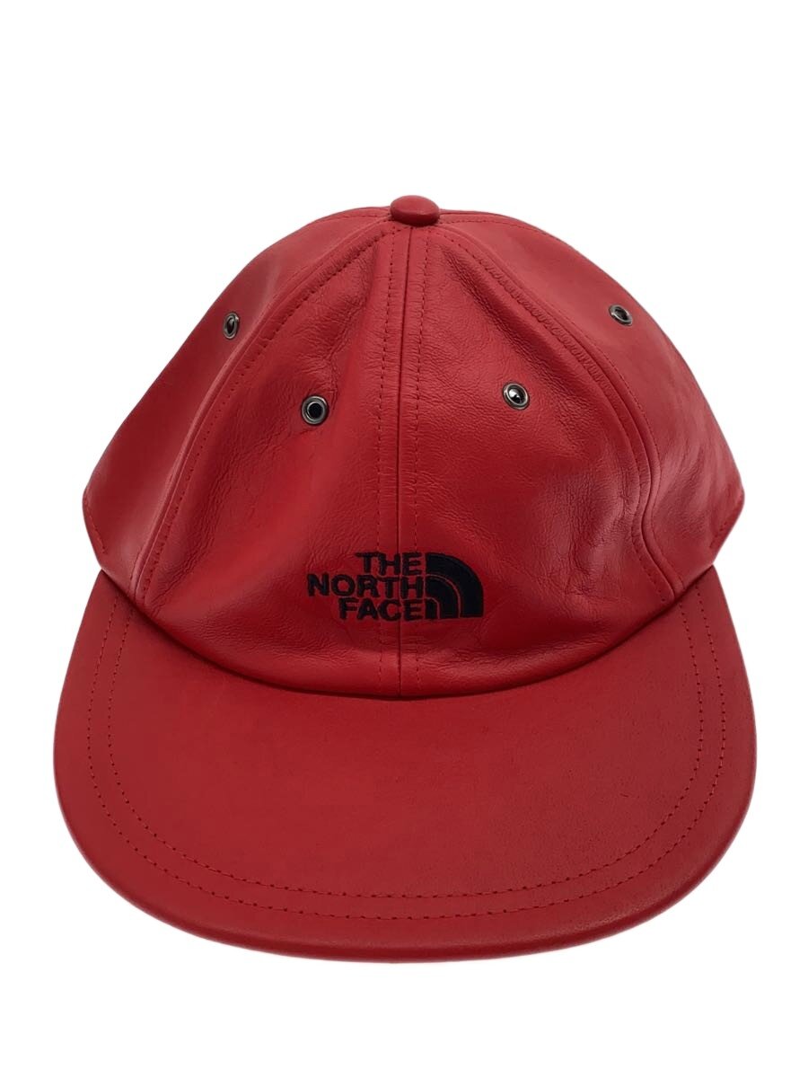 【中古】Supreme◆×THE NORTH FACE/18AW/Leather 6-Panel Cap/なめし革/RED/メンズ【服飾雑貨他】