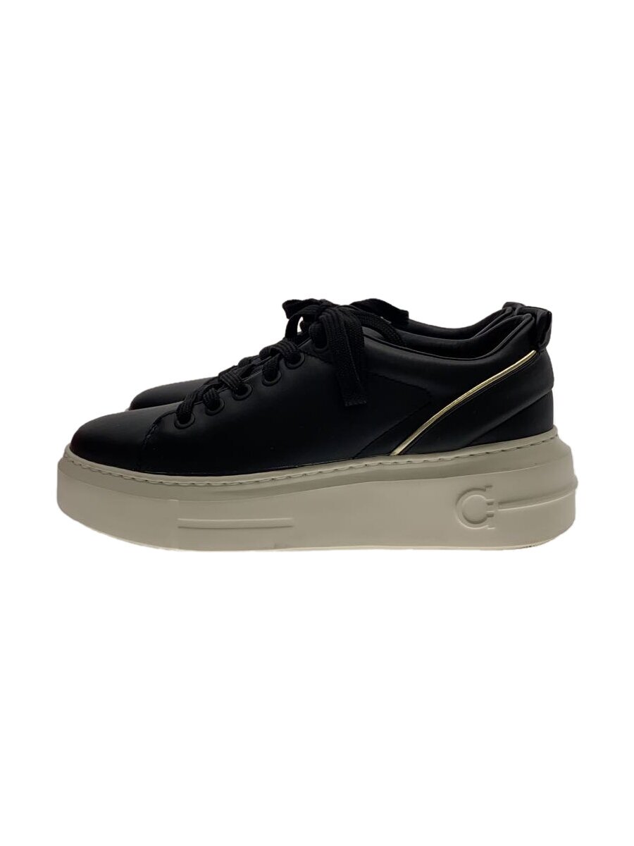 【中古】Salvatore Ferragamo◆SENISE/ローカットスニーカー/4 1/2/BLK/なめし革/NZ 08781【シューズ】